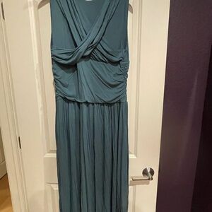 Eloquii Green Pleated Sleeveless Gown